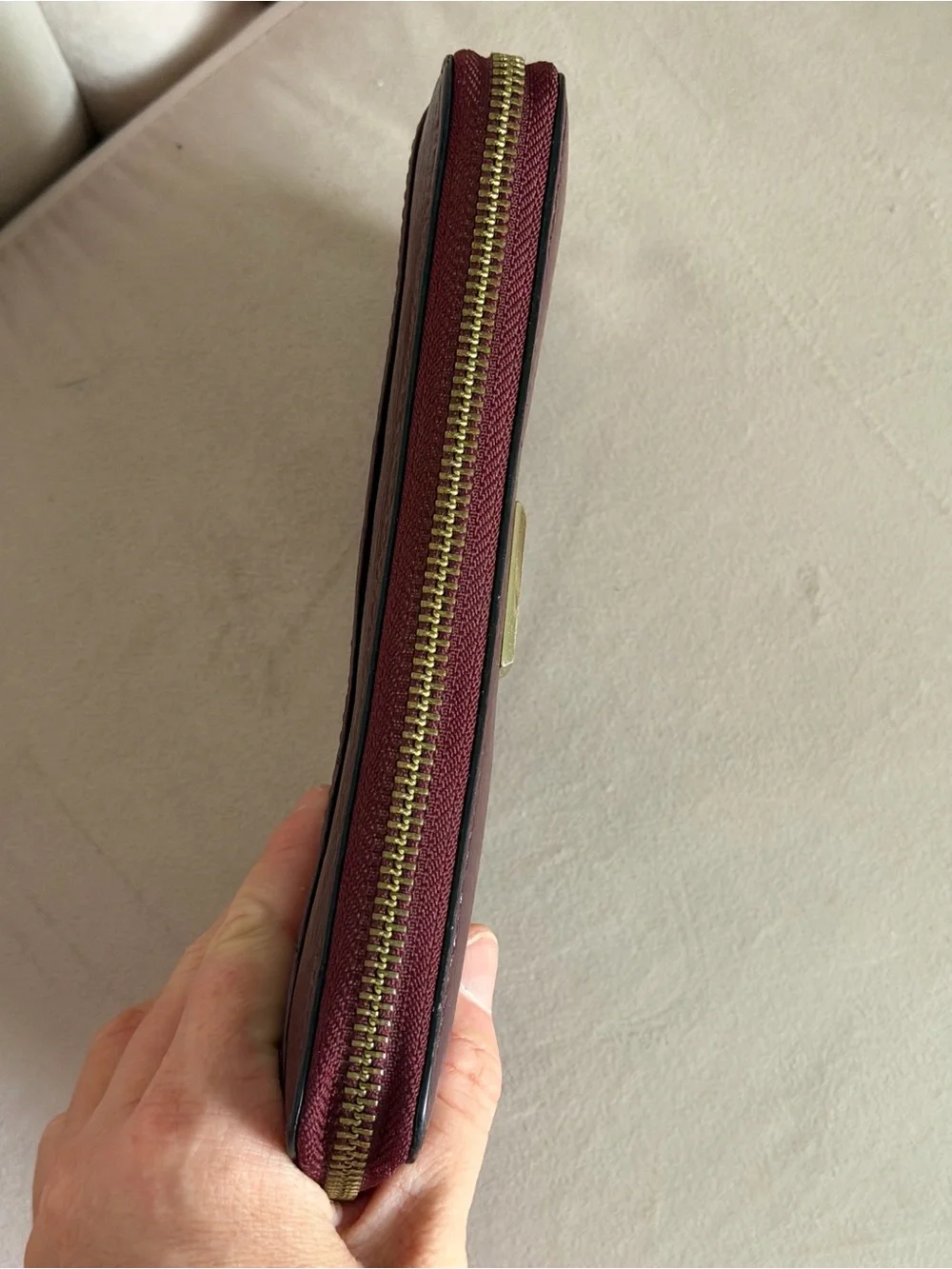 Kate Spade Bixby Place Neda Zip Around Wallet in Burgundy